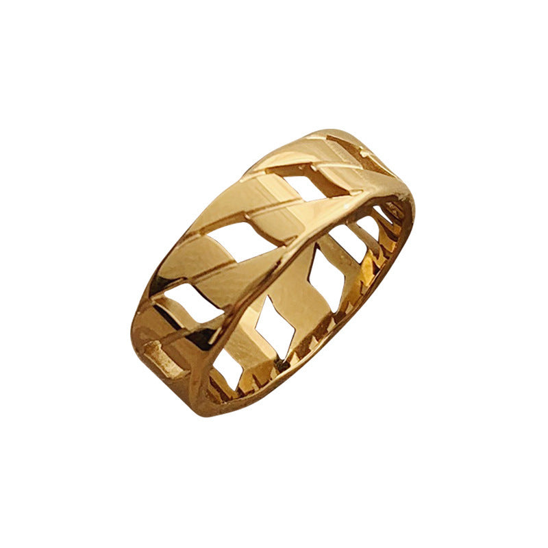 Vintage Titanium Steel Plated 18K Gold Ring