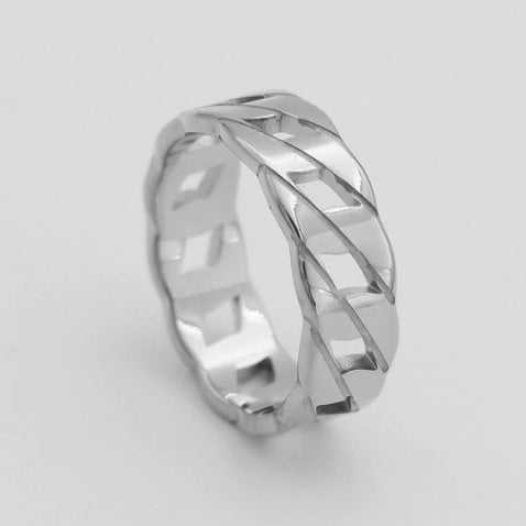 Vintage Titanium Steel Plated 18K Gold Ring