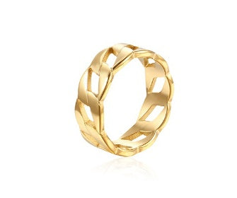 Vintage Titanium Steel Plated 18K Gold Ring